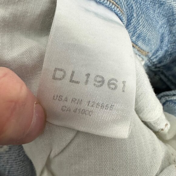 DL1961 Patti Straight High Rise Vintage Jeans Patchwork Power Blue Mixed Size 27 - Picture 9 of 16